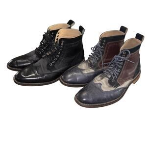 Stacy Adams men’s Finnegan Wingtip Lace Up Boots (lot of 2 pairs) size 10